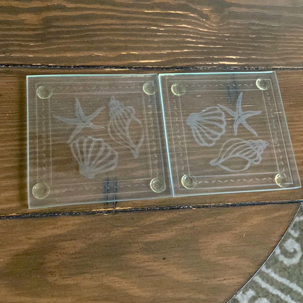 Beach decor Glass Coasters